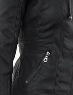 Women's Faux Leather Jacket – Classic Zip-Up Biker Jacket