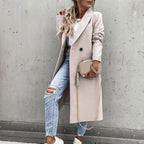 Women's Longline Coat – Tailored Button Front Overcoat