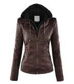 Women's Faux Leather Jacket – Classic Zip-Up Biker Jacket