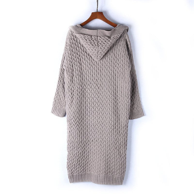 Women's Hooded Winter Cardigan – Oversized Long Sleeve Cardigan