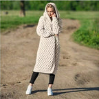 Women's Hooded Winter Cardigan – Oversized Long Sleeve Cardigan