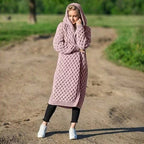 Women's Hooded Winter Cardigan – Oversized Long Sleeve Cardigan