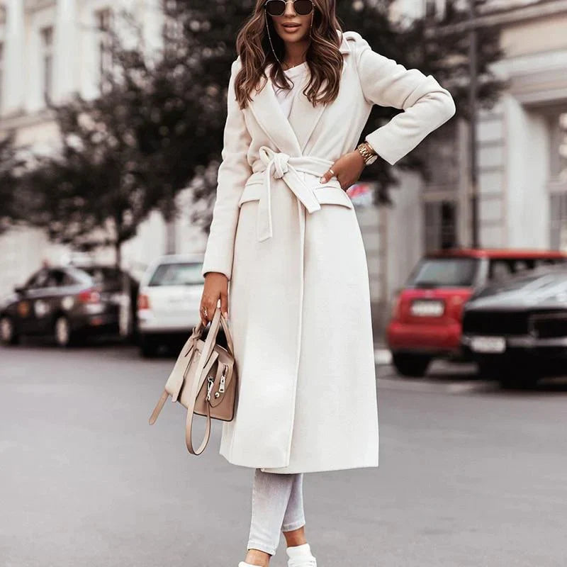 Women's Long Winter Coat – Tailored Button Front Cold Weather Coat