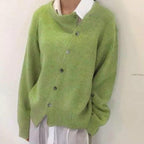 Women's Asymmetrical Button Cardigan – Wrap Front Layered Cardigan