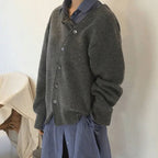 Women's Asymmetrical Button Cardigan – Wrap Front Layered Cardigan