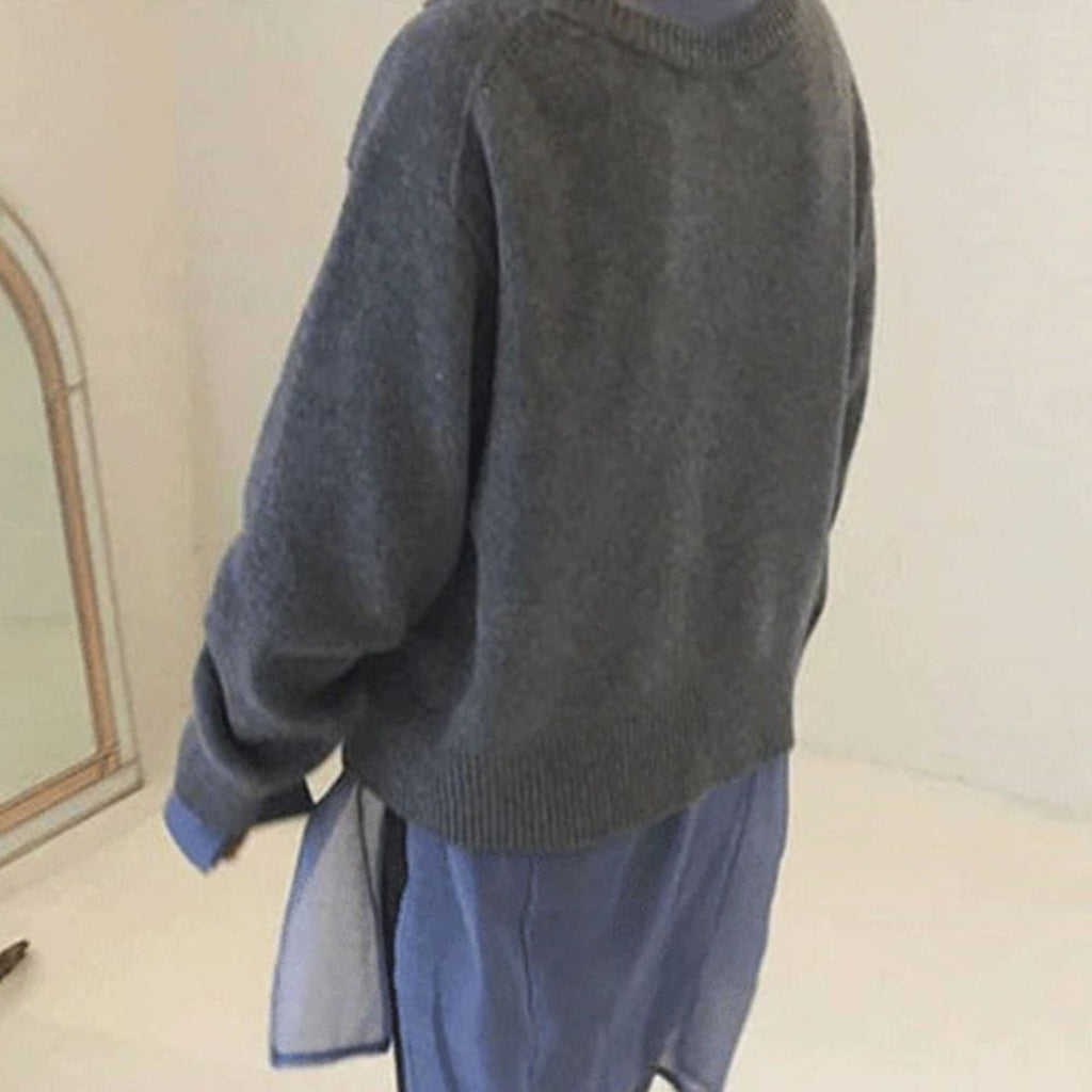 Women's Asymmetrical Button Cardigan – Wrap Front Layered Cardigan