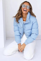 Women's Boxy Puffer Jacket – Cropped Quilted Winter Jacket
