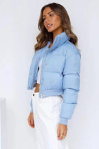 Women's Boxy Puffer Jacket – Cropped Quilted Winter Jacket