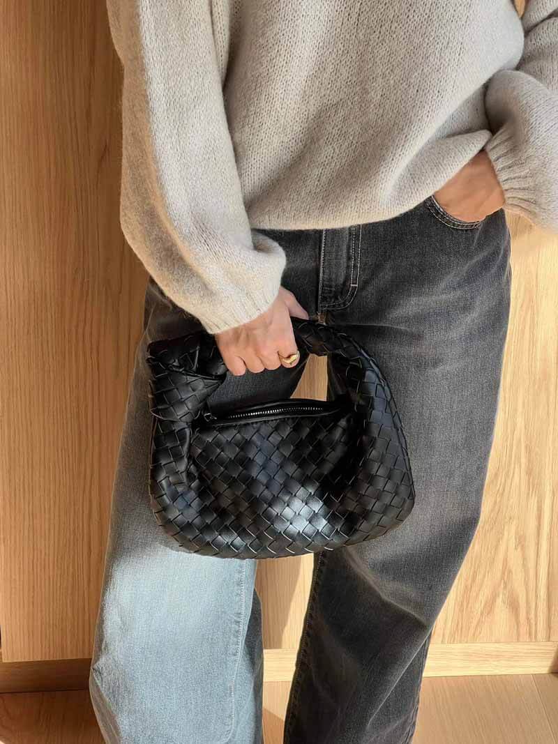 Women's Braided Metallic Handbag – Luxury Evening Handbag – Blair