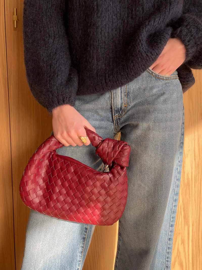 Women's Braided Metallic Handbag – Luxury Evening Handbag – Blair