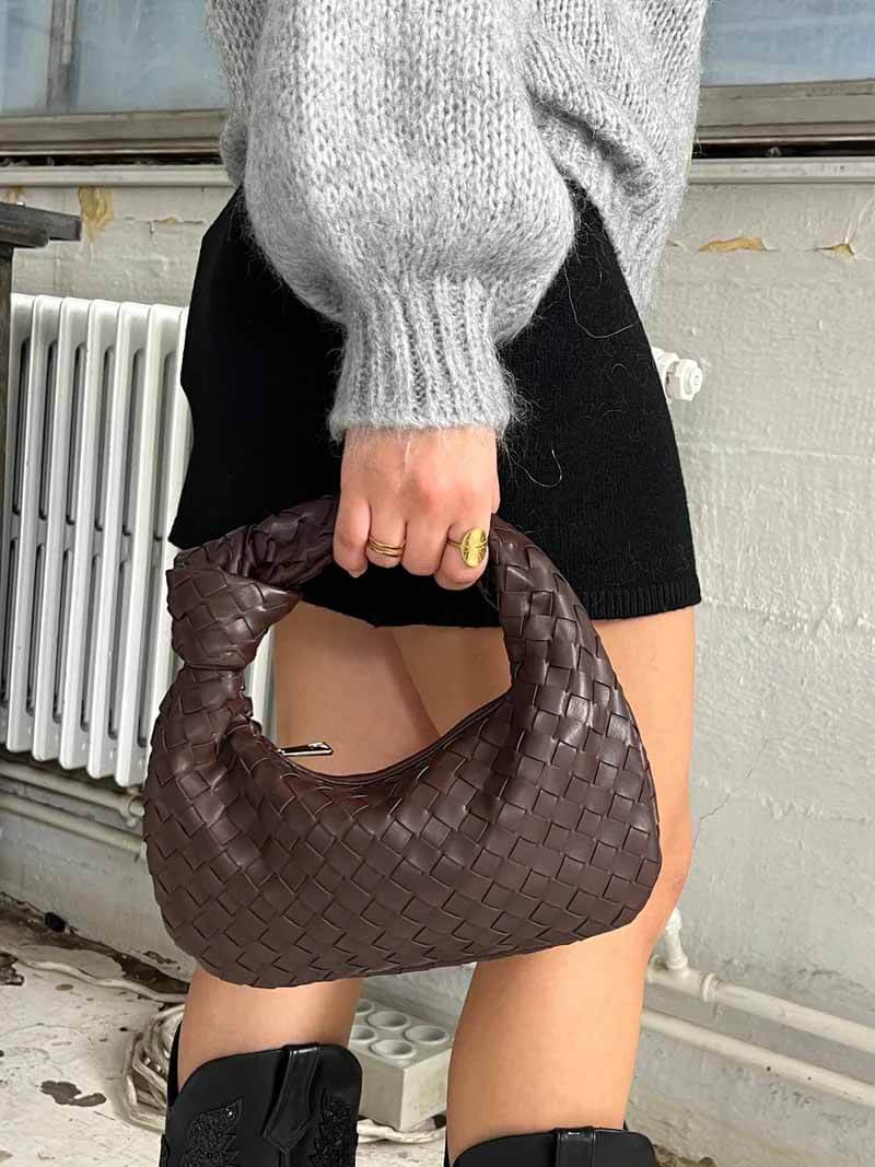 Women's Braided Metallic Handbag – Luxury Evening Handbag – Blair