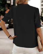 Kaia | V-Neck Short Sleeve Blouse