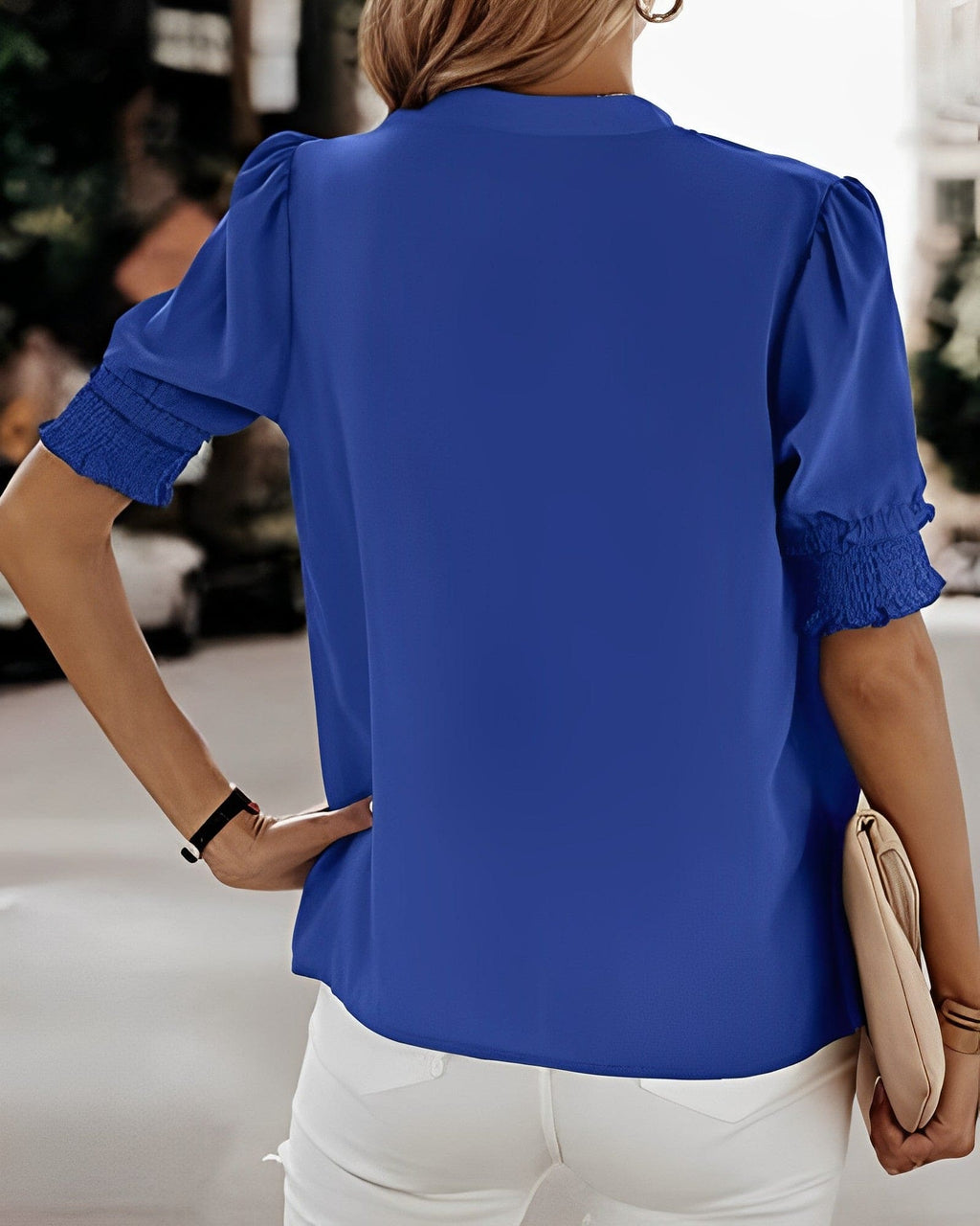 Kaia | V-Neck Short Sleeve Blouse