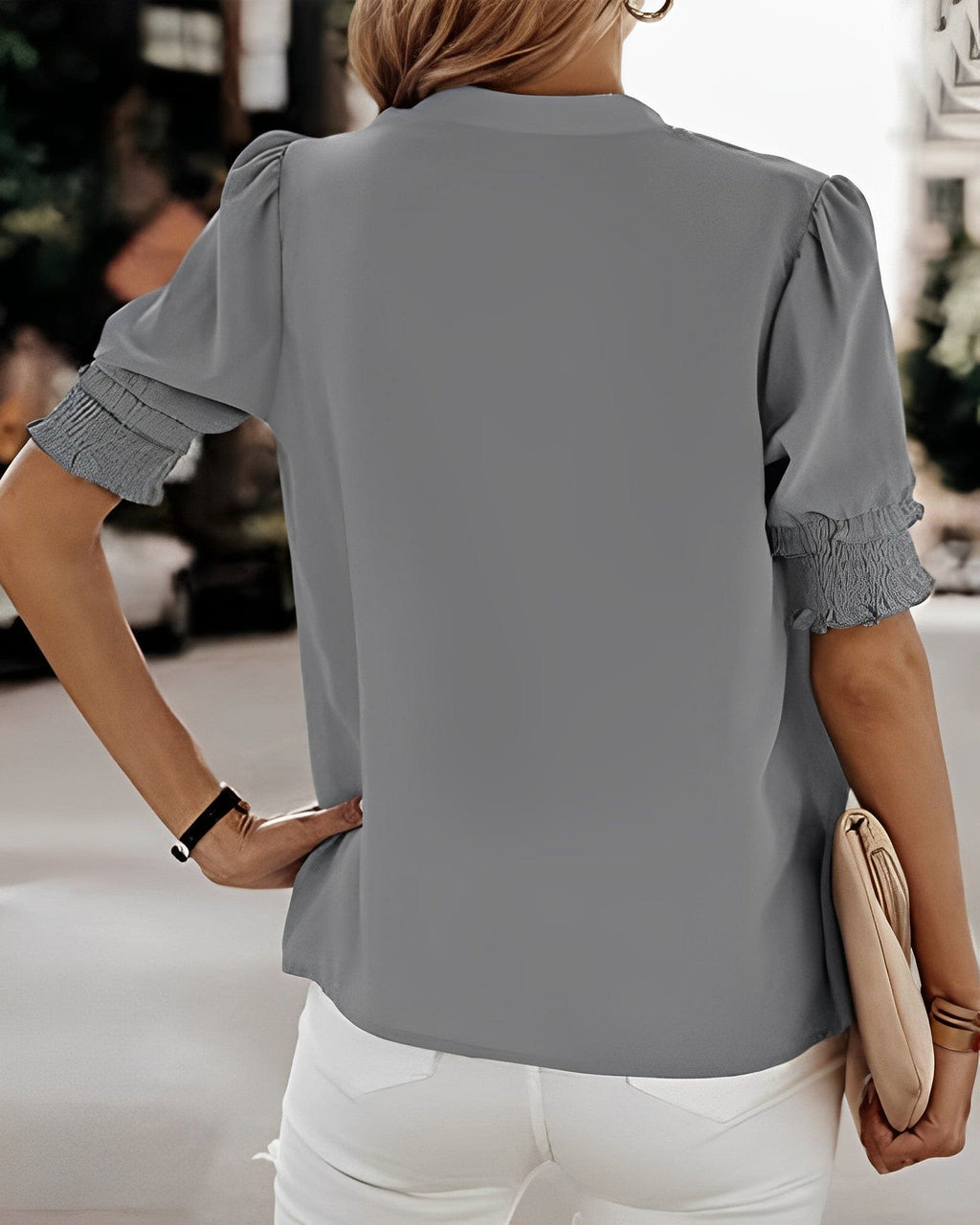 Kaia | V-Neck Short Sleeve Blouse