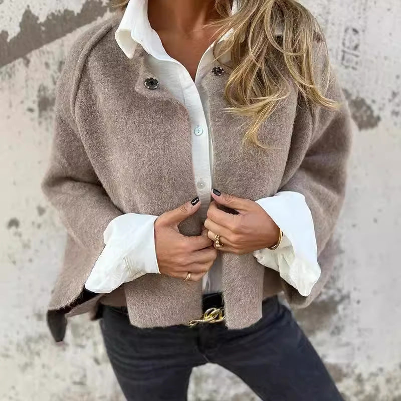 Women's Cropped Transitional Jacket – Short Tailored Collar Jacket