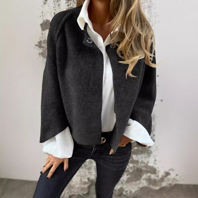 Women's Cropped Transitional Jacket – Short Tailored Collar Jacket