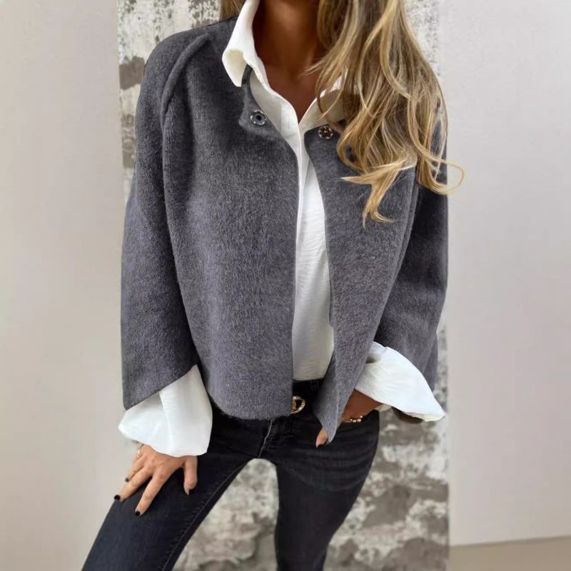 Women's Cropped Transitional Jacket – Short Tailored Collar Jacket