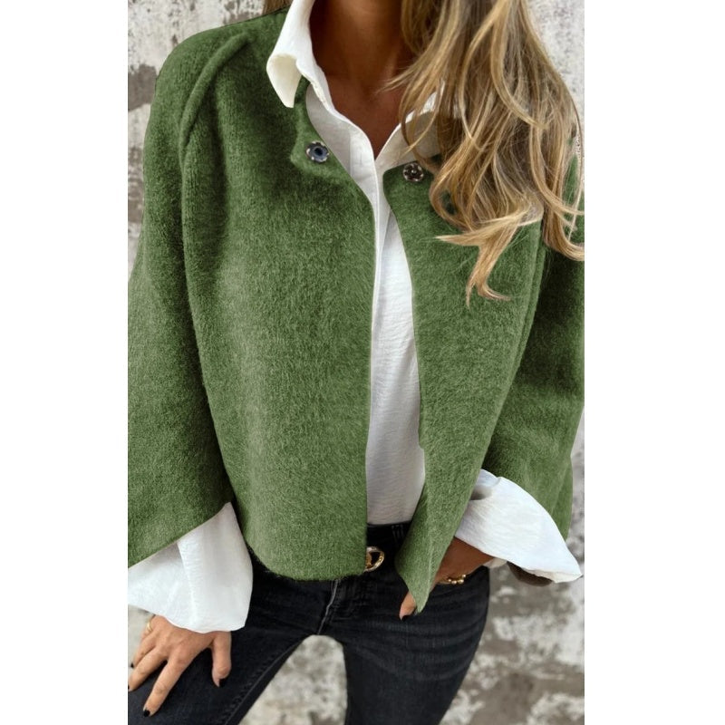 Women's Cropped Transitional Jacket – Short Tailored Collar Jacket