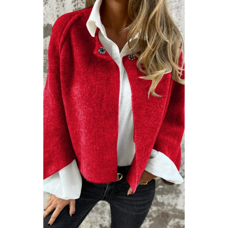 Women's Cropped Transitional Jacket – Short Tailored Collar Jacket