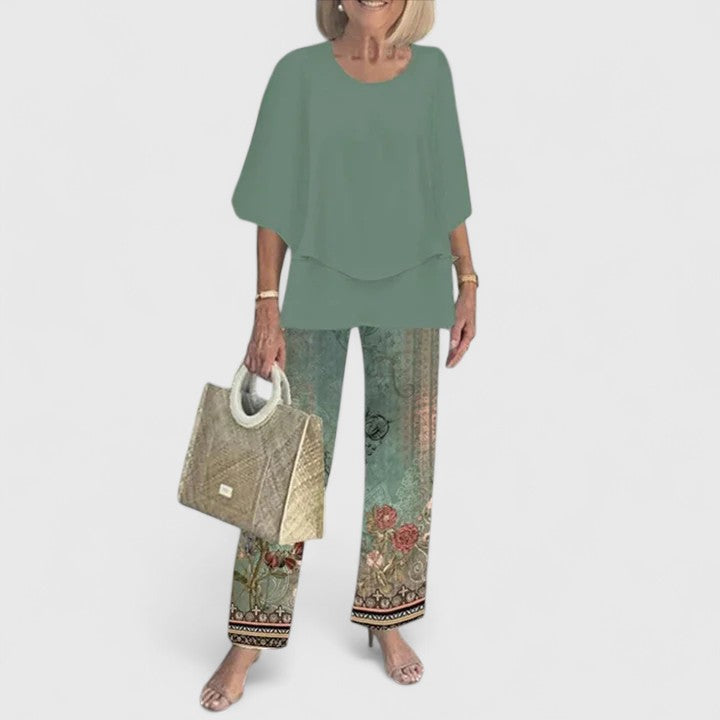 Women's Printed Two-Piece Set – Casual Matching Set – Jocelyn