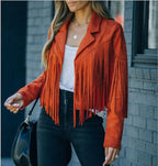 Women's Fringe Western Jacket – Tassel Detail Zip-Up Jacket