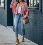 Women's Fringe Western Jacket – Tassel Detail Zip-Up Jacket