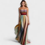 Women's Pleated Maxi Dress – Strapless Evening Dress – Avery