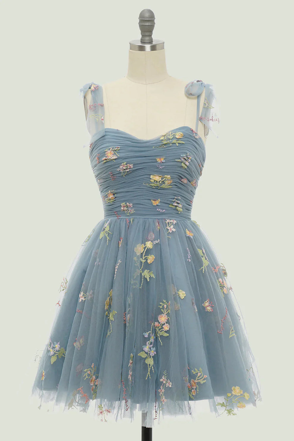Women's Floral Embroidered Gown – Tulle A-Line Formal Evening Dress