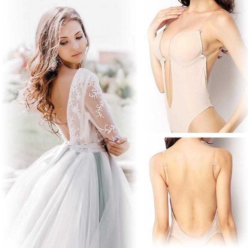 Women's Backless Support Bodysuit – Low Back Seamless Shaping Bodysuit