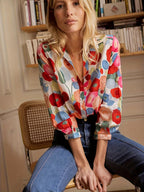 Women's Floral Print Blouse – Long Sleeve Button Front Blouse