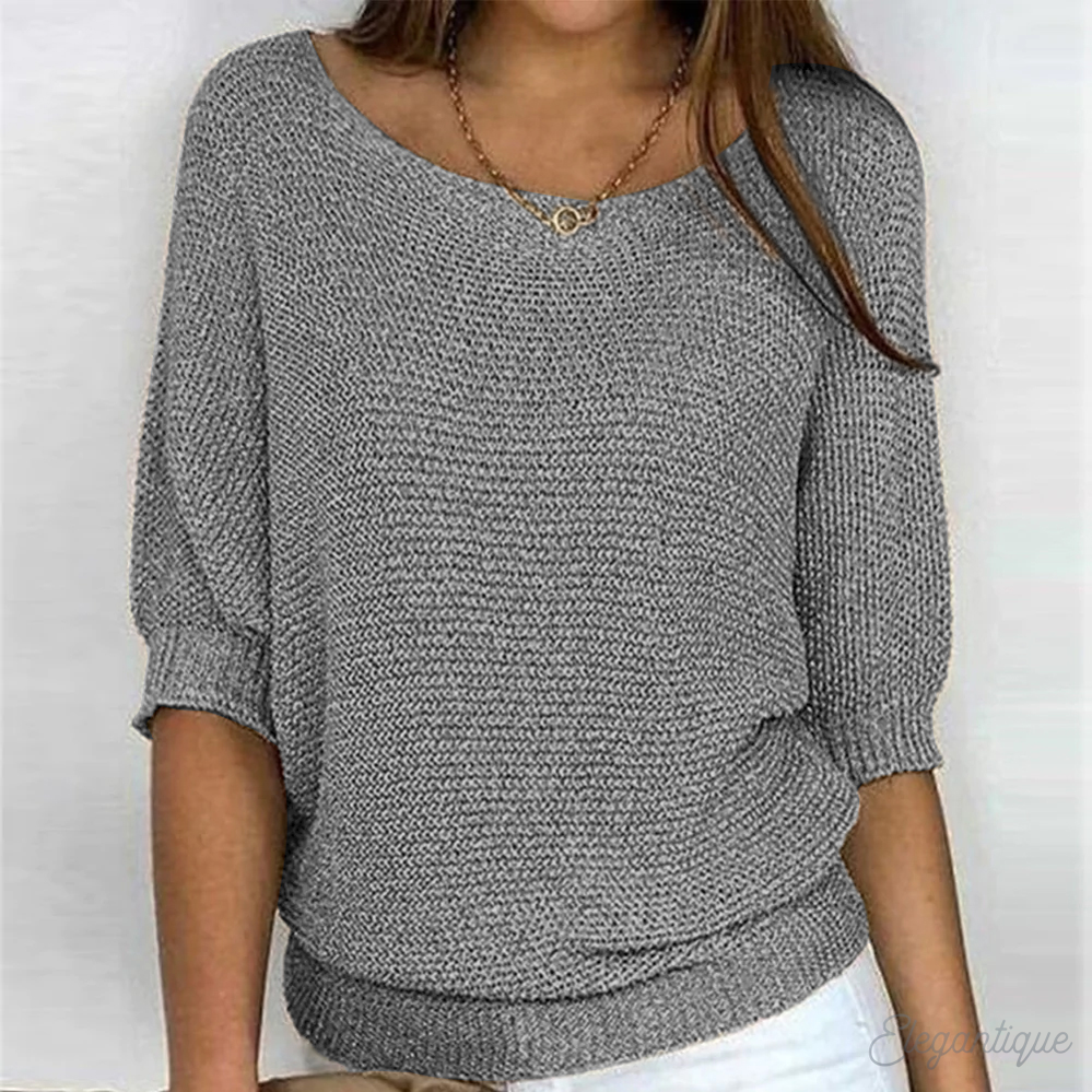 Women's Lightweight Crew Neck Sweater – Relaxed Long Sleeve Knit Pullover