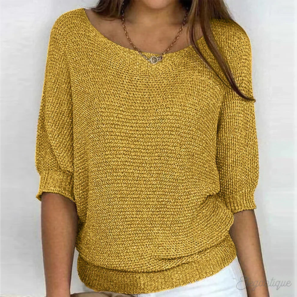Women's Classic Knit Sweater – Soft Long Sleeve Winter Sweater