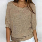 Women's Lightweight Crew Neck Sweater – Relaxed Long Sleeve Knit Pullover