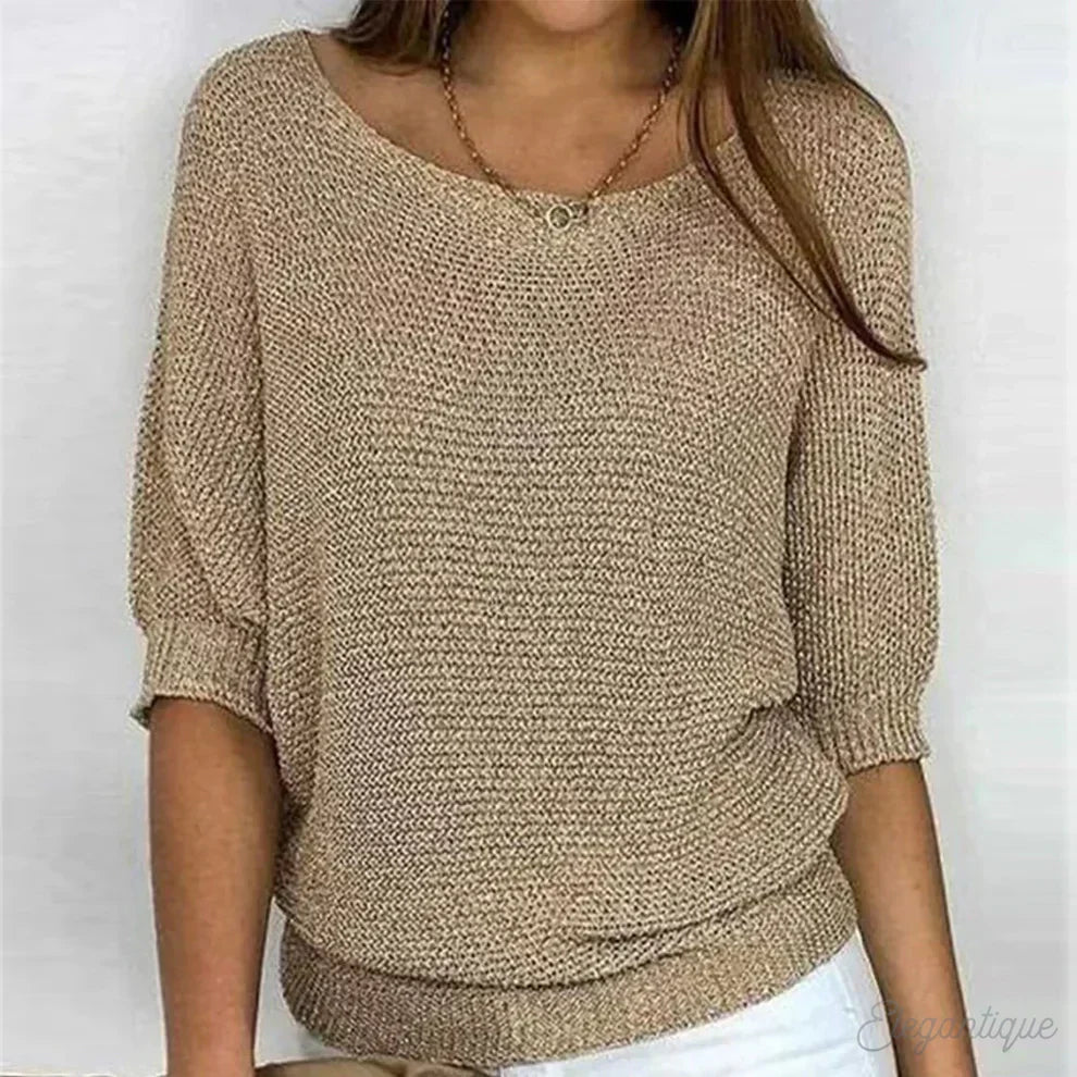 Women's Classic Knit Sweater – Soft Long Sleeve Winter Sweater