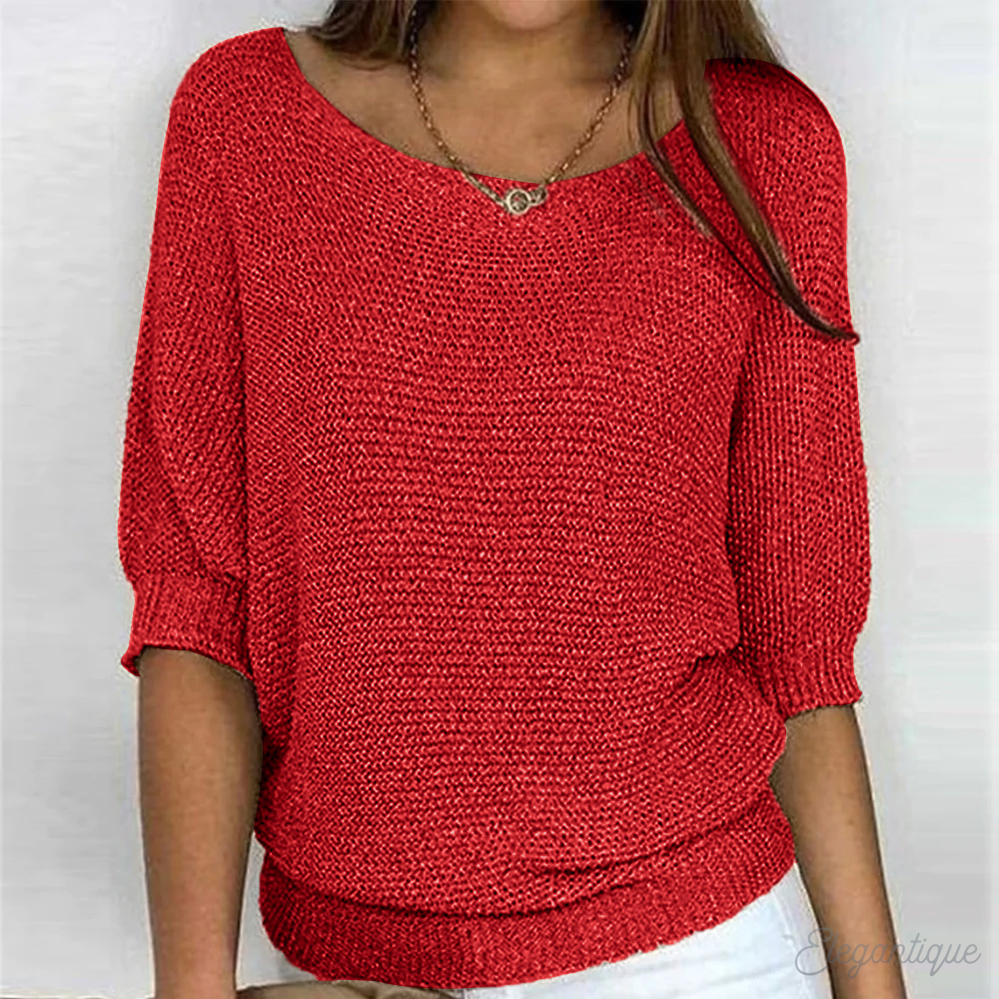 Women's Lightweight Crew Neck Sweater – Relaxed Long Sleeve Knit Pullover