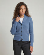 Women's Lapel Collar Cardigan – Button Front Long Sleeve Knit Cardigan