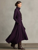 Women's Asymmetrical Knit Maxi Dress – High Neck Sweater Dress
