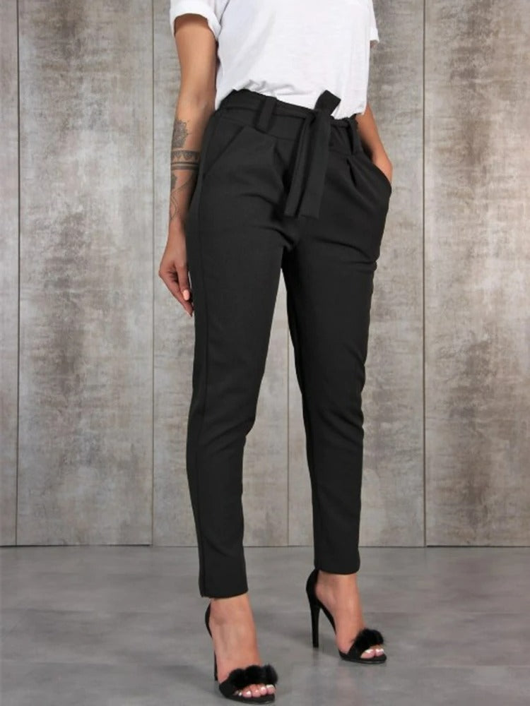 Women's Classic High Waist Trousers – Tailored Everyday Casual Pants