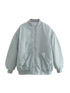Women's Utility Bomber Jacket – Relaxed Zip-Up Jacket