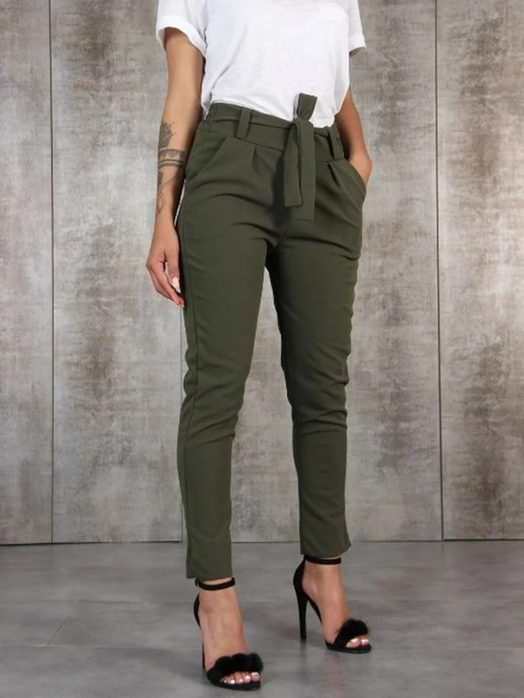 Women's Classic High Waist Trousers – Tailored Everyday Casual Pants