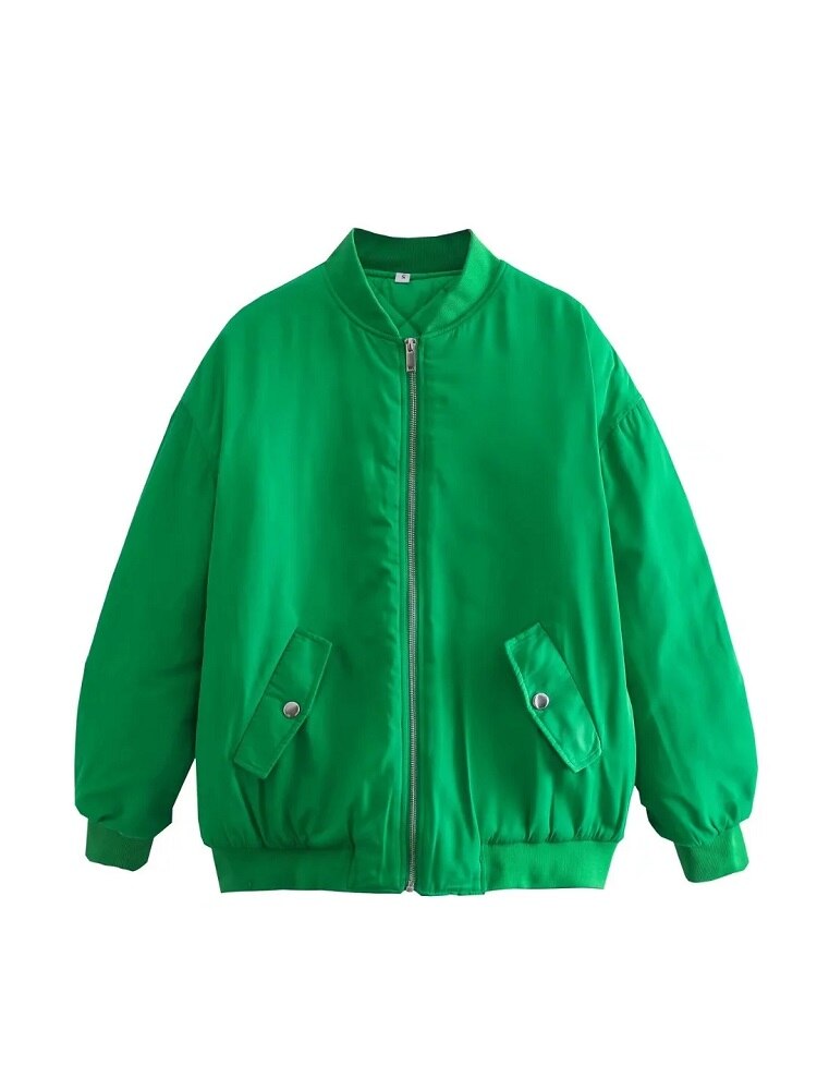 Women's Utility Bomber Jacket – Relaxed Zip-Up Jacket