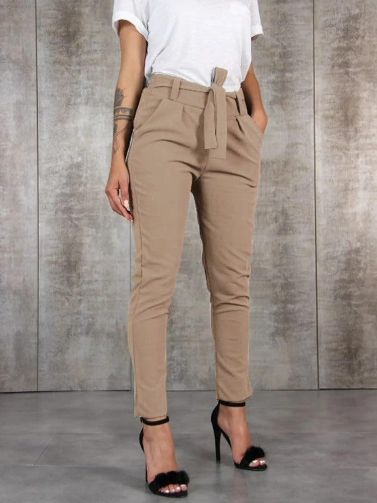Women's Classic High Waist Trousers – Tailored Everyday Casual Pants