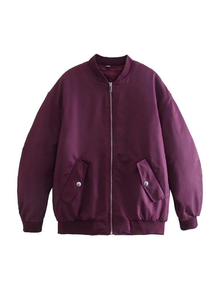 Women's Utility Bomber Jacket – Relaxed Zip-Up Jacket
