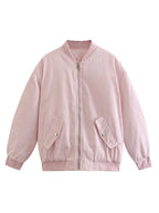 Women's Utility Bomber Jacket – Relaxed Zip-Up Jacket