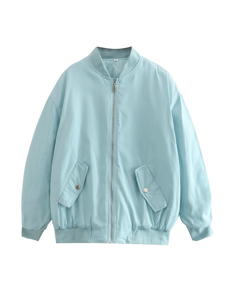 Women's Utility Bomber Jacket – Relaxed Zip-Up Jacket