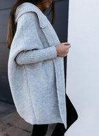 Women's Oversized Hooded Cardigan – Boxy Long Sleeve Cardigan