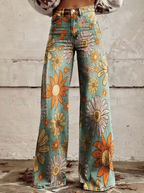 Women's Printed Palazzo Pants – Vacation Wide Leg Pants
