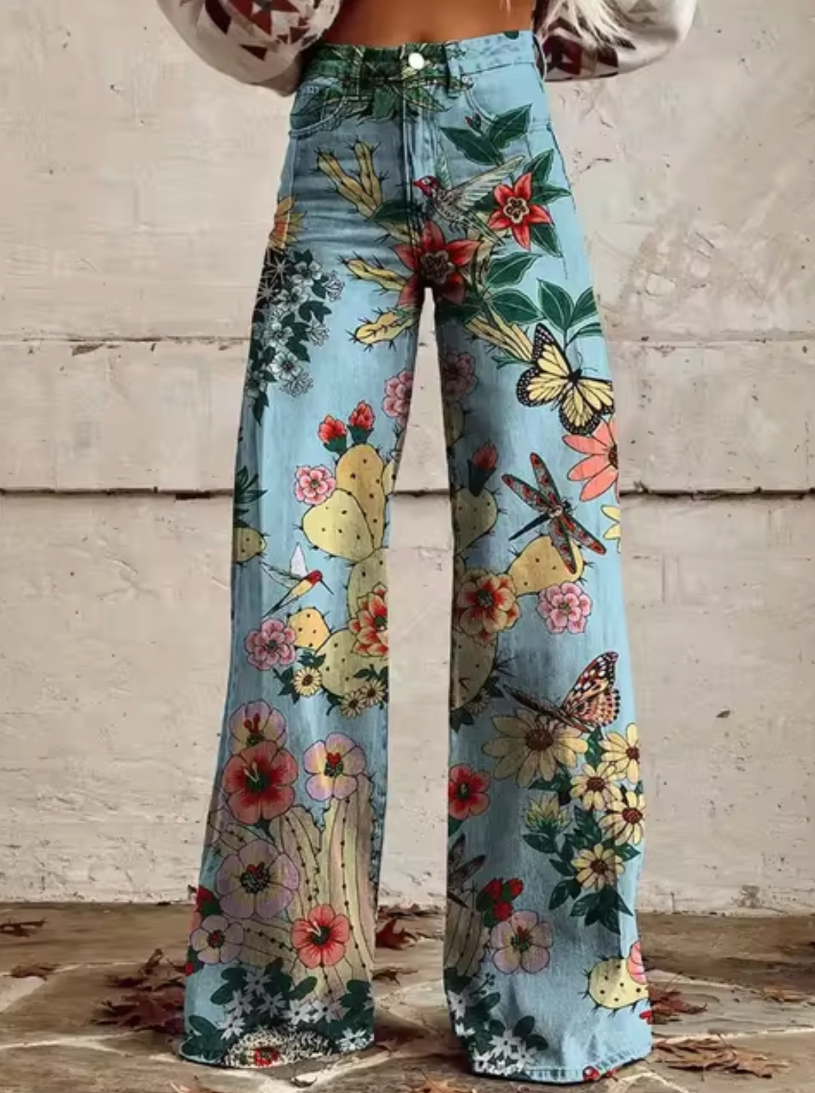 Women's Printed Palazzo Pants – Vacation Wide Leg Pants