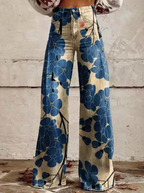 Women's Printed Palazzo Pants – Vacation Wide Leg Pants