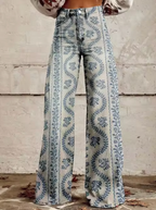 Women's Printed Palazzo Pants – Vacation Wide Leg Pants
